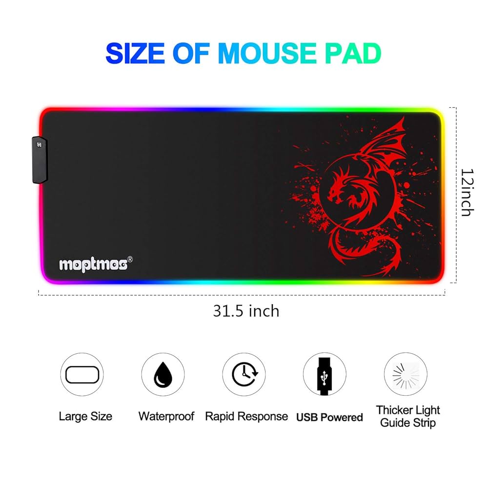 Drunk blue dragon Ralph Laurenマウスパッド Amazon.com : RGB Gaming Mouse Pad Anime Dragon Mousepad Mat